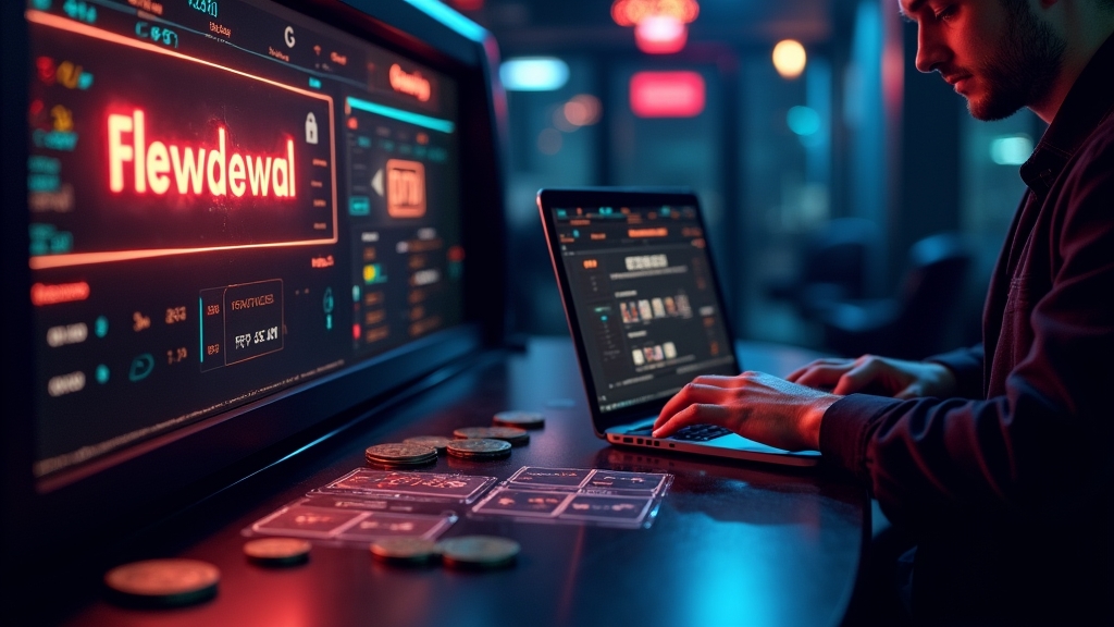 Player checking payment and withdrawal options on a glowing casino-style screen