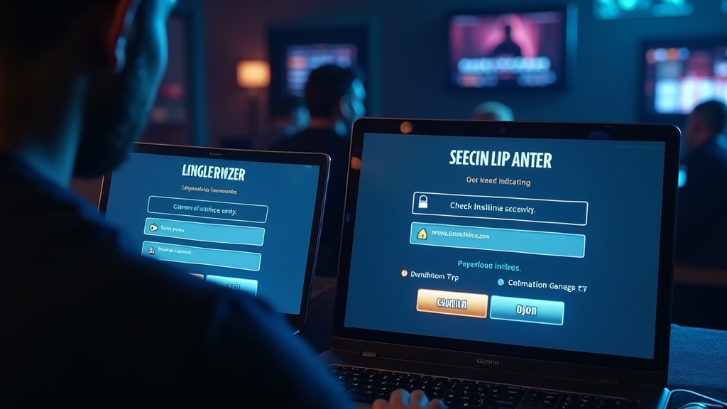 Player comparing a secure casino login page with a suspicious lookalike page