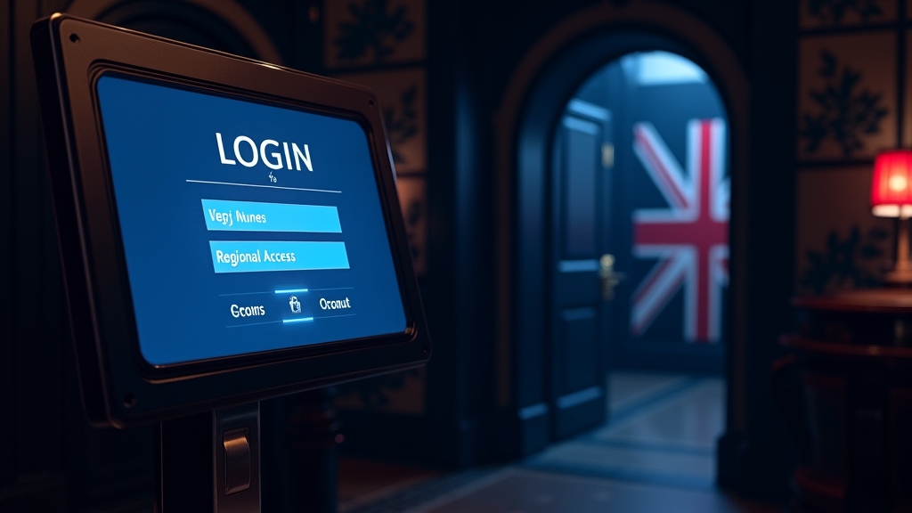 UK casino login screen with verification prompts in a dark gaming setting